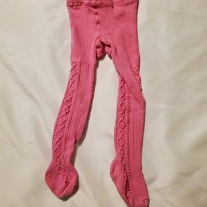 Lot of 2 Pairs Of Tights Pink White  12-24 M